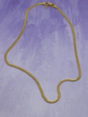 Monet Gold Tone Flat Textured Chain Necklace